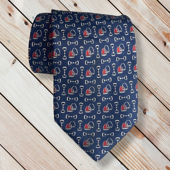 Vintage FENDI Silk Neck Tie - Blue - Made in Italy - Picture 1 of 7